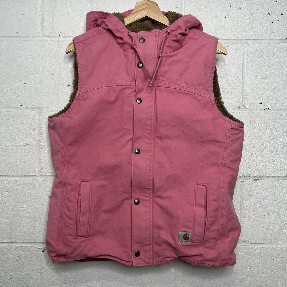 Carhartt Sherpa-Lined Berkley Hooded Vest “Bubblegum Pink”
